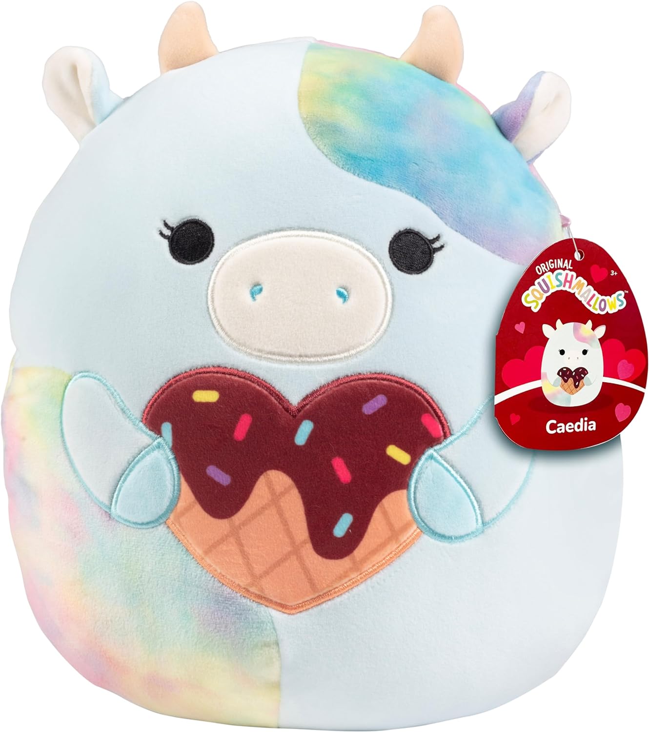 Squishmallows 10 Caedia The Blue Cow Valentines Day Plush - Official Kellytoy 2024 - Collectible Soft & Squishy Cow Stuffed Animal Toy- Add to Your Squad - Gift for Kids,Girls & Boys - 10 Inch