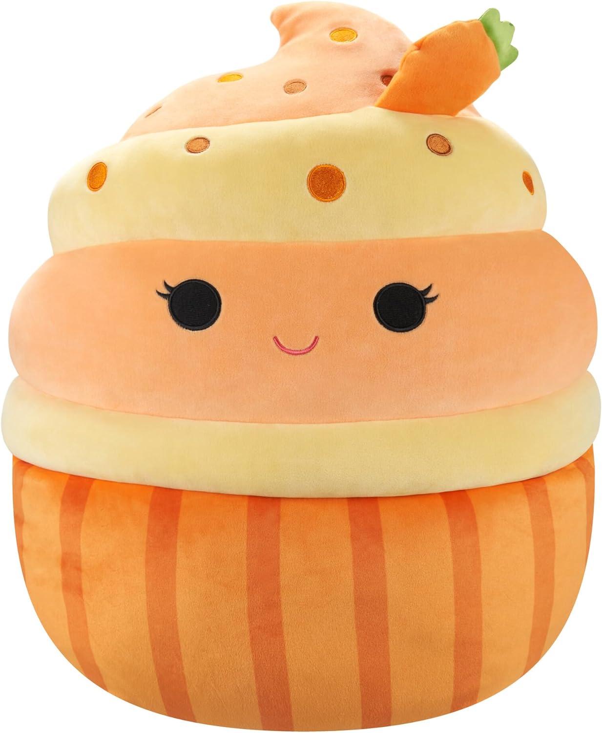 Squishmallows Original 20-Inch Keisha Carrot Cupcake with Orange Swirled Frosting - Official Jazwares Jumbo Plush