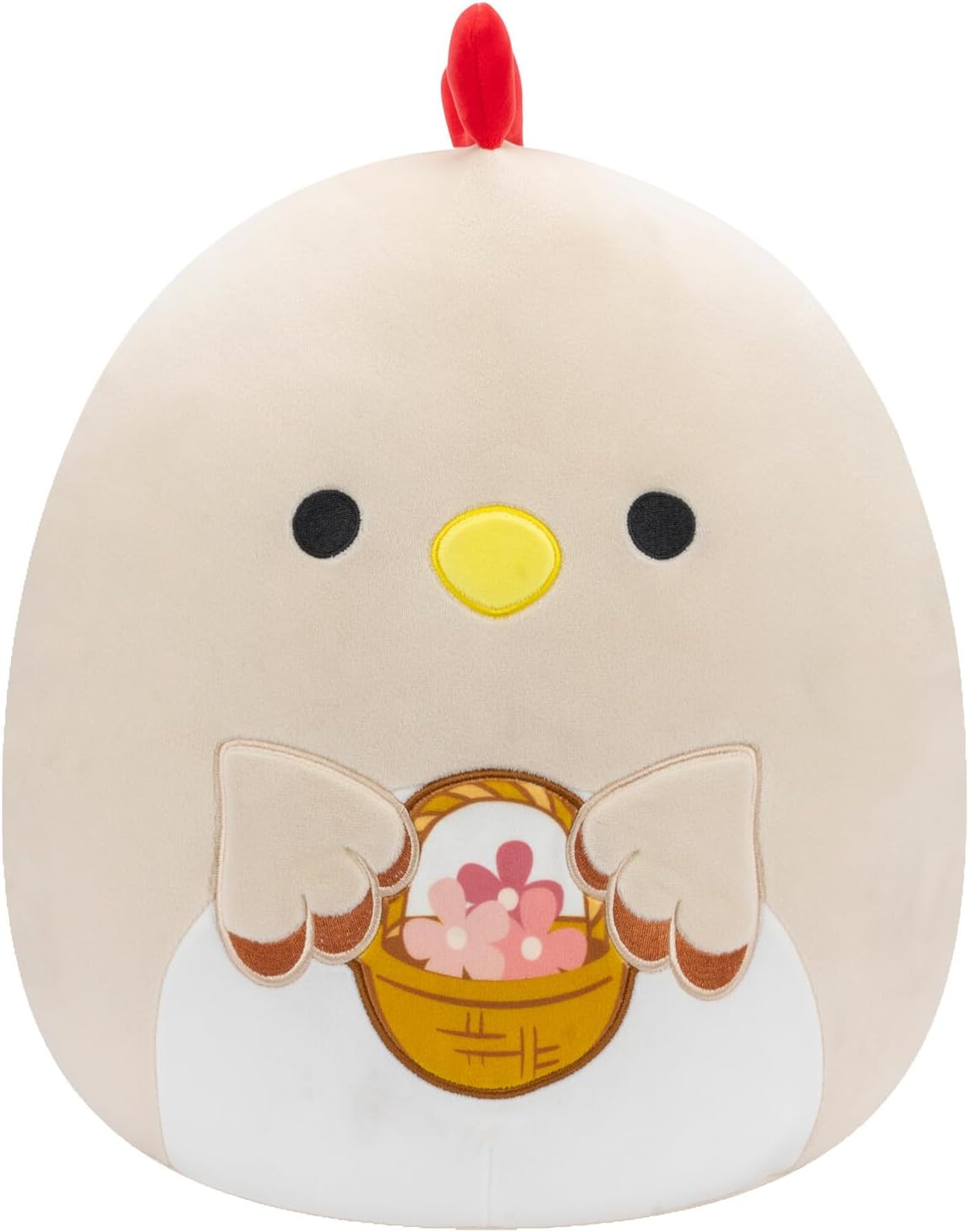 Squishmallows Original 12-Inch Todd Beige Rooster with Basket of Flowers - Official Jazwares Plush