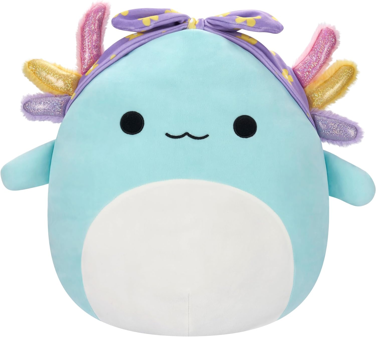 Squishmallows Original 16-Inch Irina Teal Axolotl with Rainbow Gills and Purple Bandana - Official Jazwares Large Plush