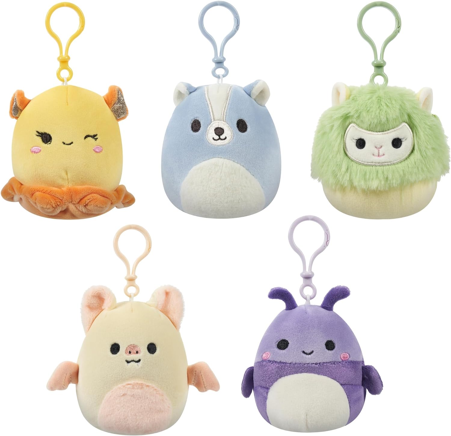 Squishmallows Original 3.5-Inch Clip-On Plush 5-Pack - Ultrasoft Official Jazwares Plush