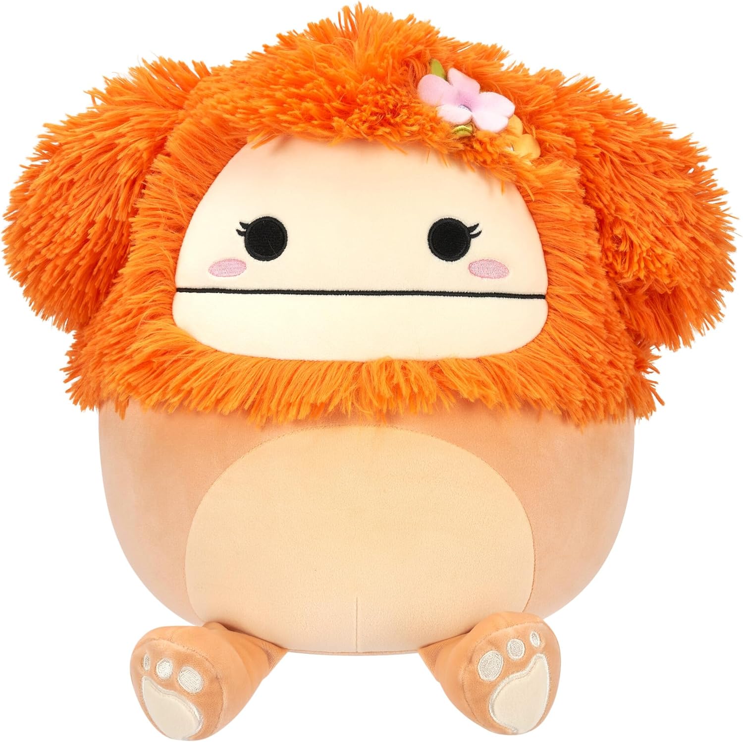 Squishmallows Original 12-Inch Shasta Peach Bigfoot with Tropical Flower - Official Jazwares Plush