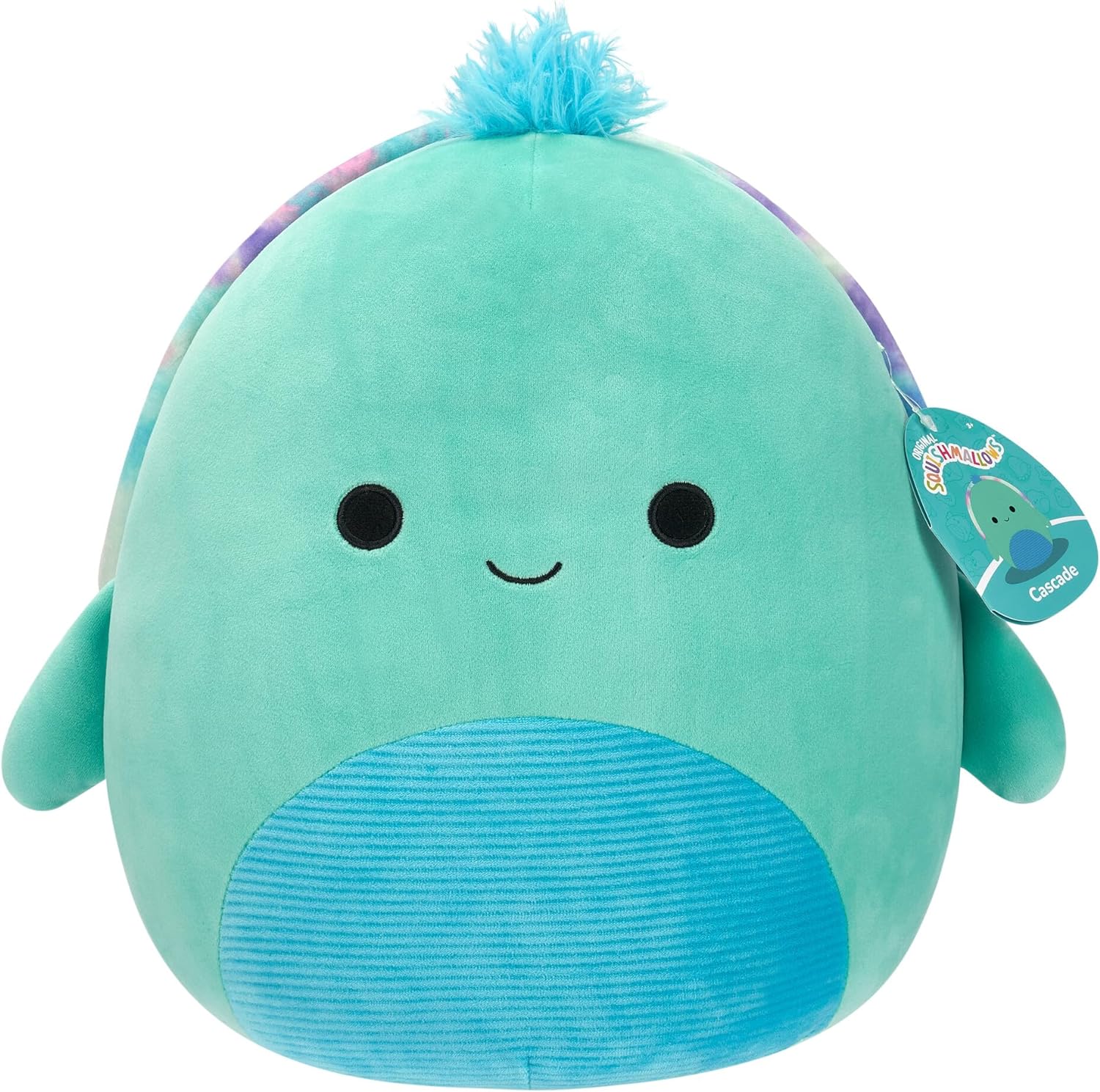 Squishmallows Original 12-Inch Cascade Teal Turtle with Tie-Dye Shell - Official Jazwares Plush