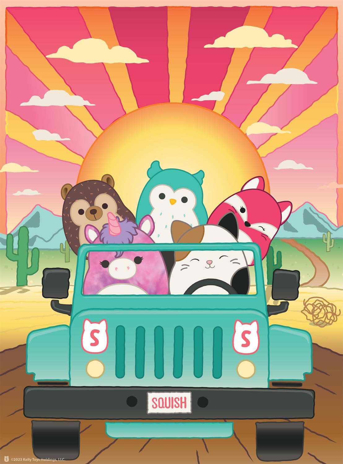 Buffalo Games - Squishmallows - Road Trip - 1000 Piece Jigsaw Puzzle for Adults Challenging Puzzle Perfect for Game Nights - 1000 Piece Finished Size is 26.75 x 19.75