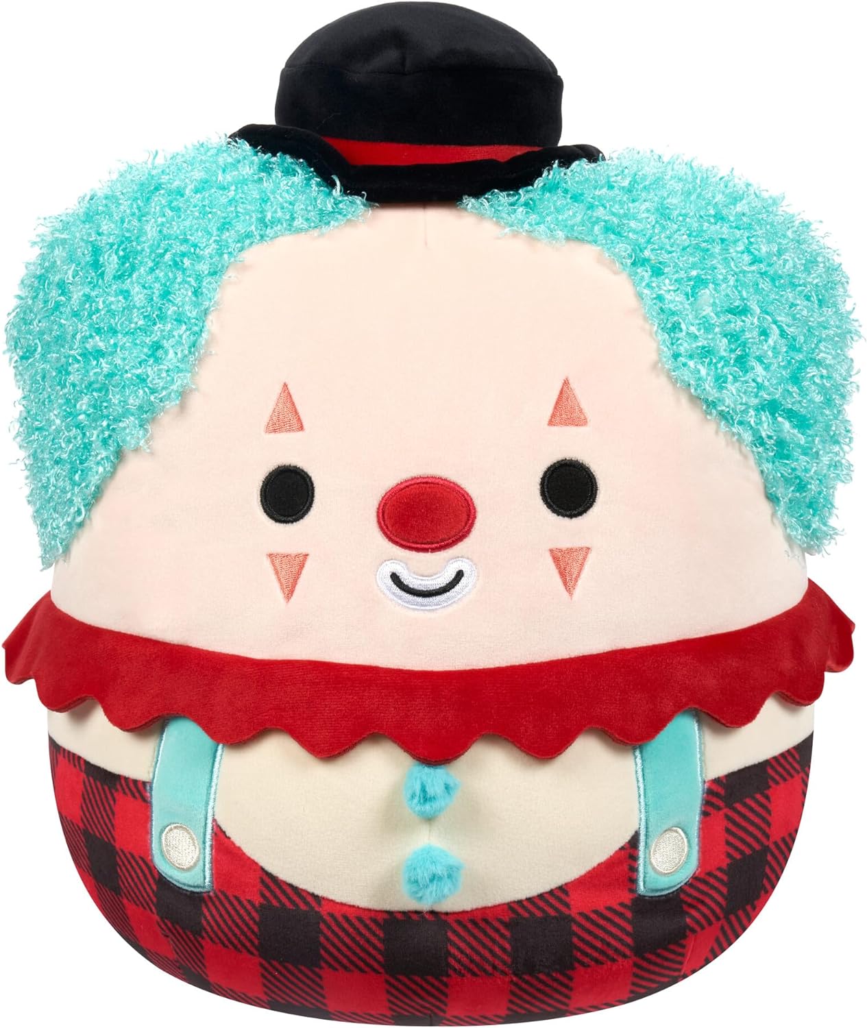 Squishmallows Original 12-Inch Ukee Clown with Teal Hair and Black Bowler Hat - Official Jazwares Plush