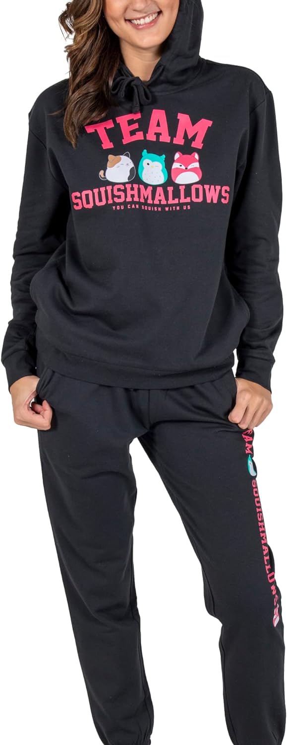 Bioworld Squishmallows Team Juniors Black Hoodie And Joggers Set