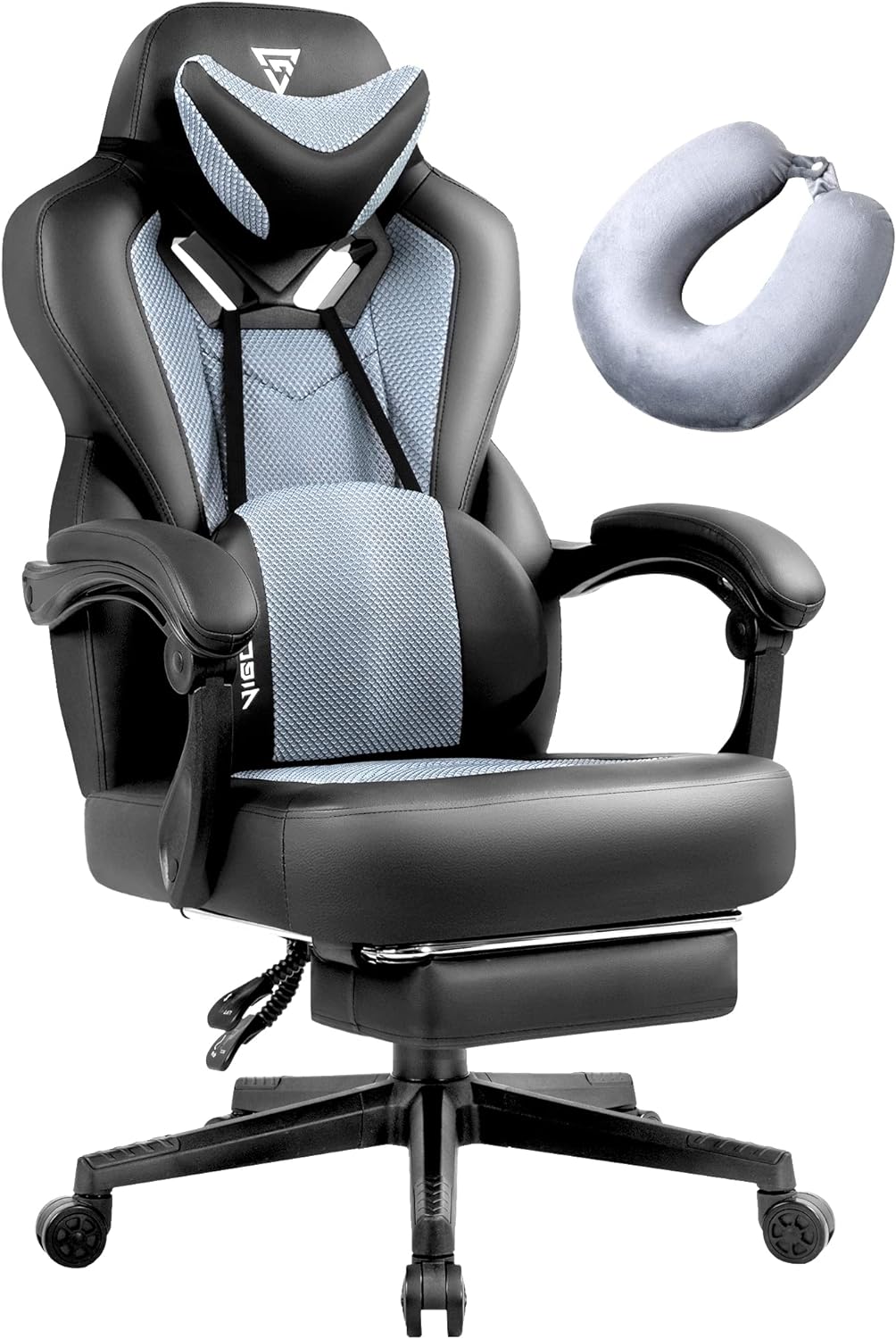 Vigosit Gaming Chair PRO- Gaming Chair with Footrest, Mesh Gaming Chair for Heavy People, Ergonomic Reclining Gamer Computer Chair for Adult, Big and Tall Office PC Chair Gaming with Massage (White)