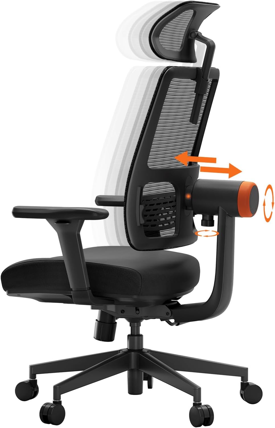 Newtral Ergonomic Home Office Chair, High Back Desk Chair with Unique Adaptive Lumbar Support, Adjustable Headrest, Seat Depth Adjustment, 96-126 Tilt Function, 4D Armrest Recliner Chair for Office