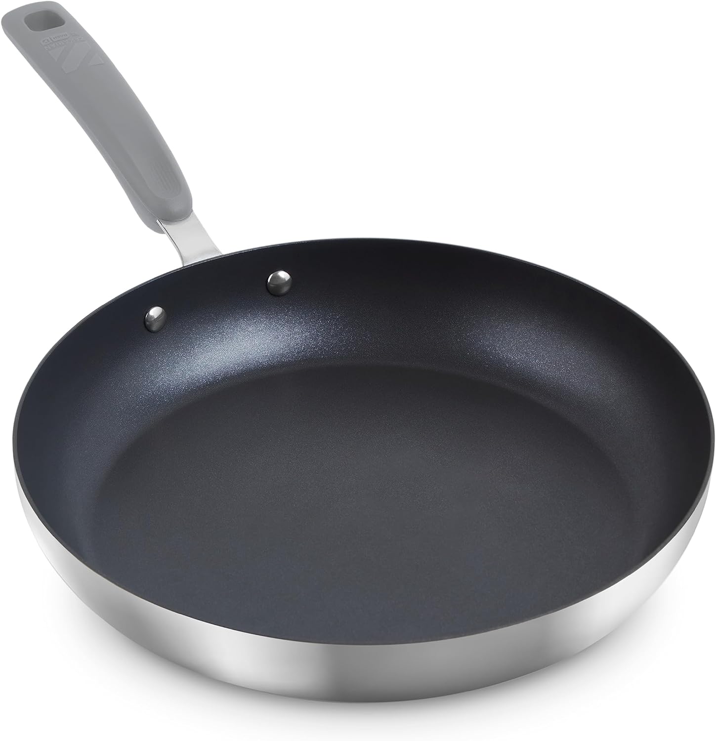 Zakarian by Dash 12 TruPro Nonstick Stainless Steel Fry Pan- Grey