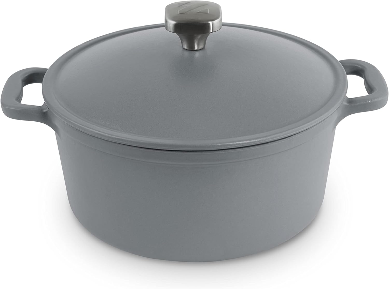 DASH Zakarian by DASH 4.5 Qt Nonstick Cast Iron Dutch Oven, Titanium Ceramic Nonstick Pot with Lid and Handles, Grey