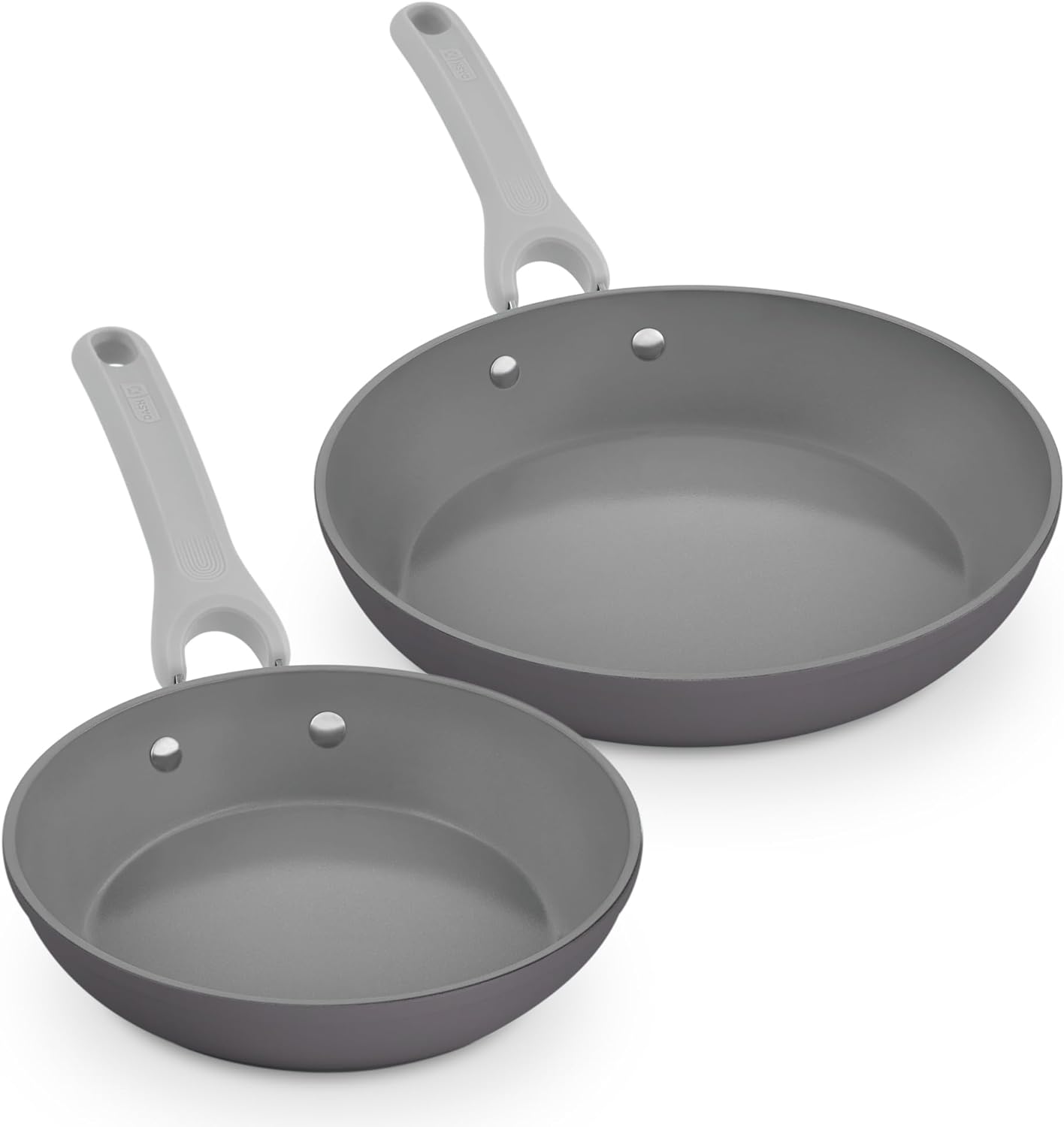 DASH Dream Green Ceramic Recycled Aluminum 9.5 & 11 Fry Pan Set of 2- Slate Grey