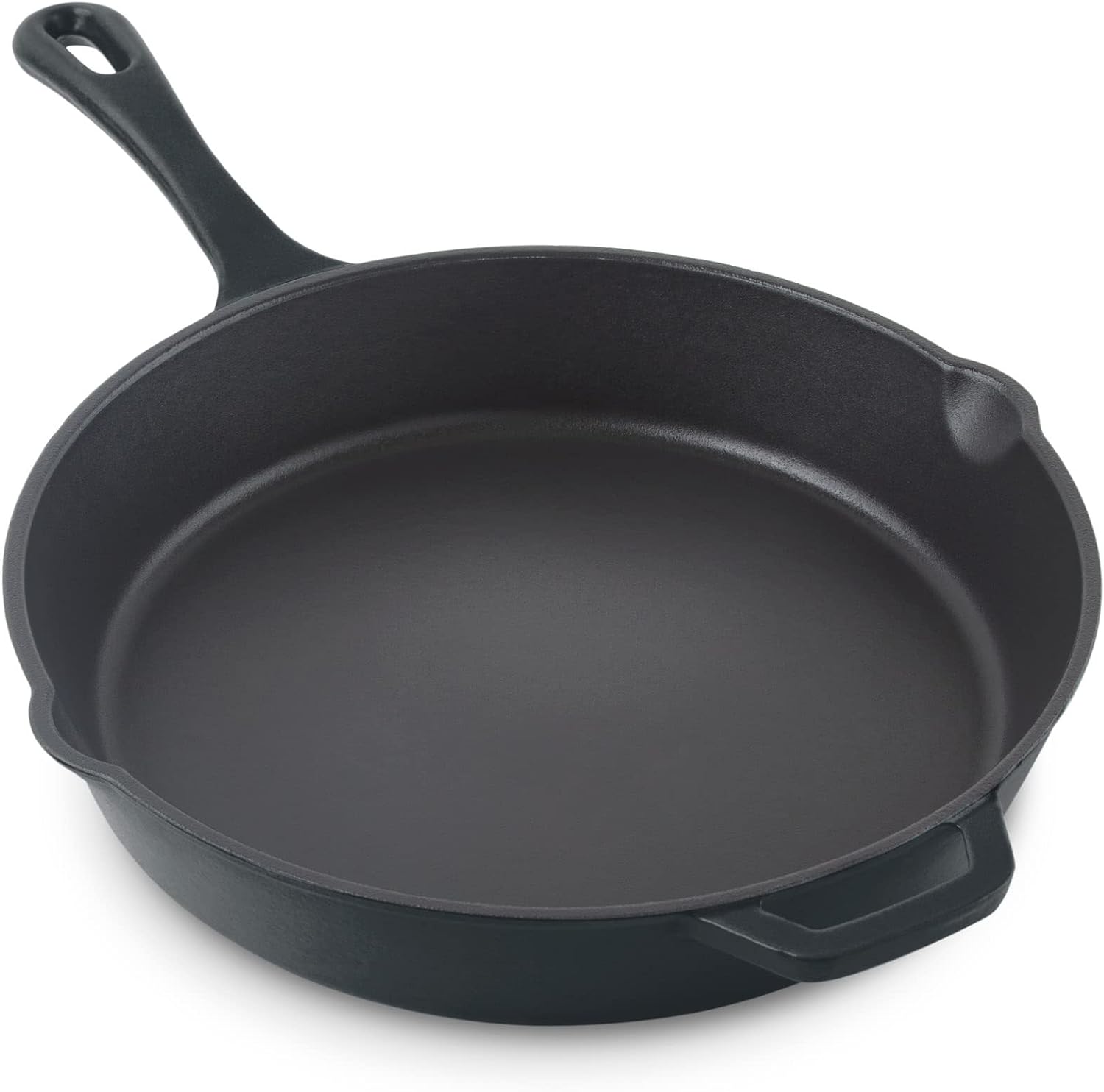 DASH Zakarian 11 Nonstick Cast Iron Skillet with Pour Spouts for Searing, Baking, Grilling, Roasting and More - Black