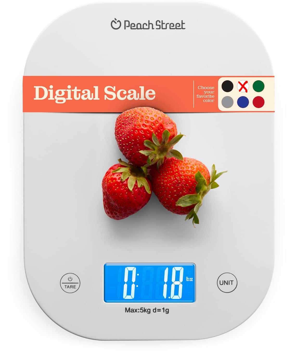 Digital Kitchen Food Scale - LCD Display Weight in Grams, Kilograms, Ounces, Fl Ounces, Milliliters, and Pounds Perfect for Precise Measurements, Baking, Cooking, Meal Prep, Weight Loss,