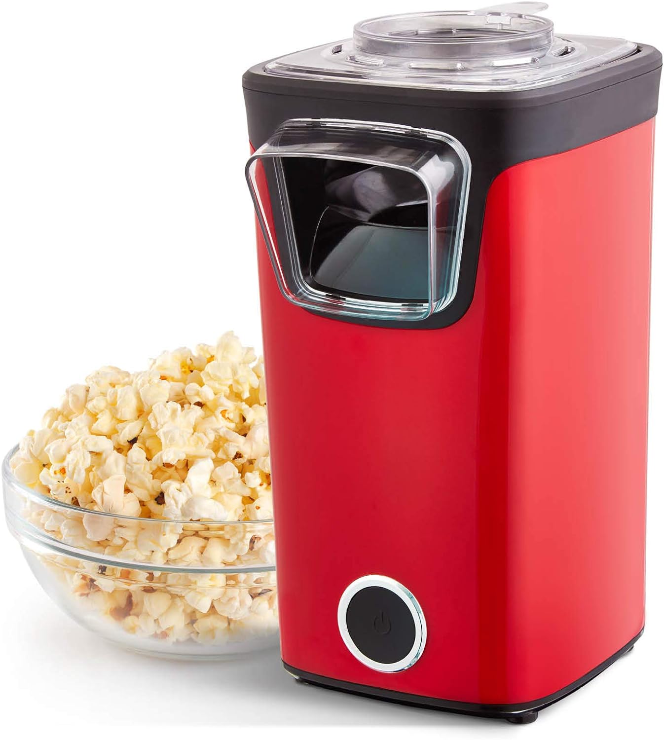 DASH Turbo POP Popcorn Maker with Measuring Cup to Portion Popping Corn Kernels + Melt Butter, 8 Cup Popcorn Machine - Red