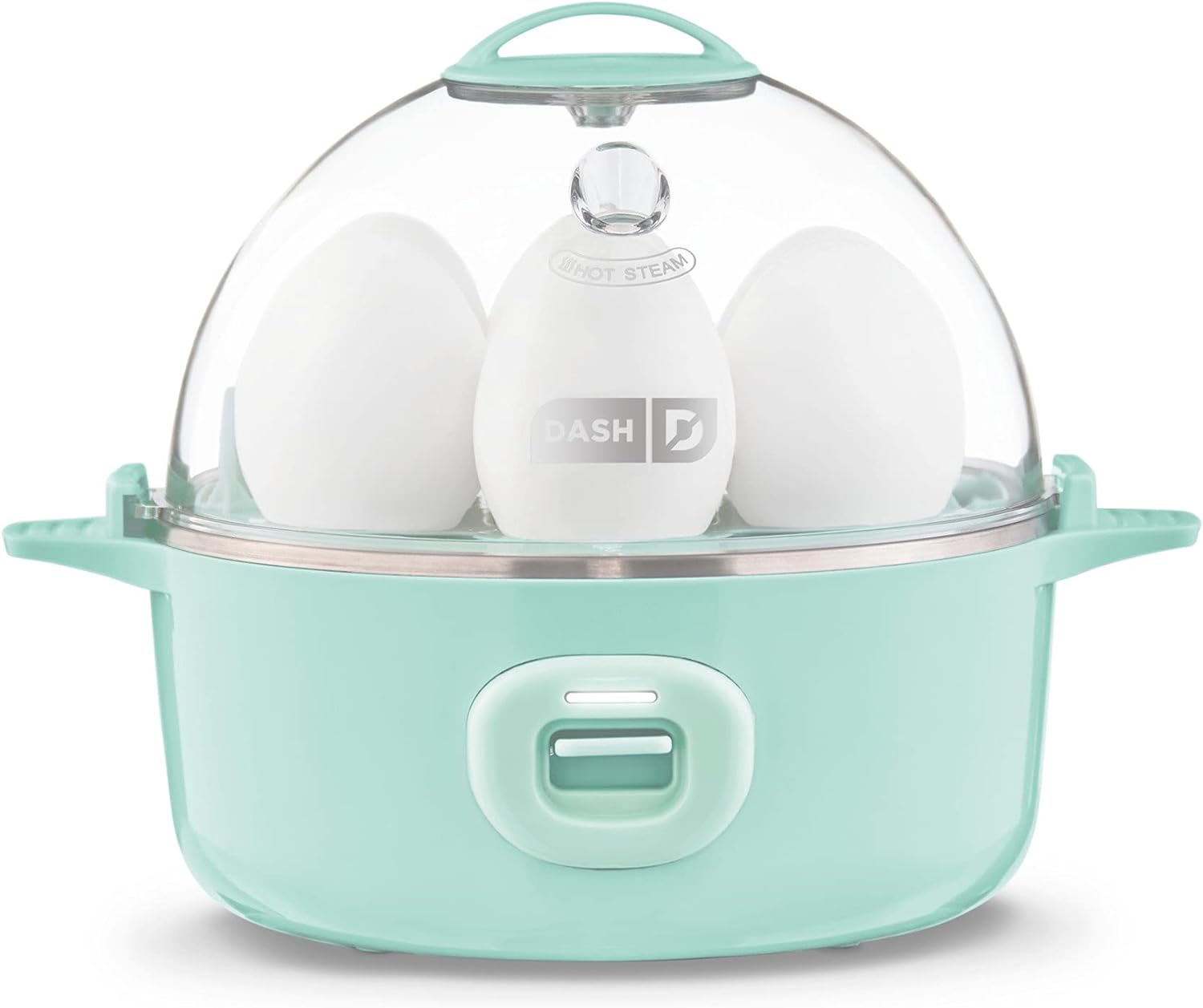 Dash Express Electric Egg Cooker, 7 Egg Capacity for Hard Boiled, Poached, Scrambled, or Omelets with Cord Storage, Auto Shut Off Feature, 360-Watt, Aqua