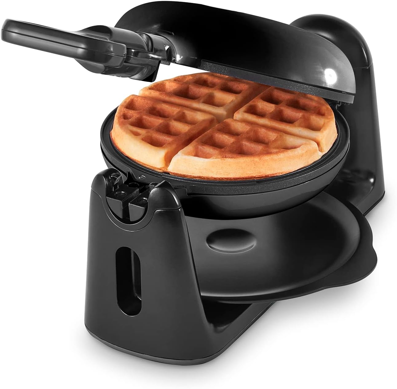 DASH Flip Belgian Waffle Maker With Non-Stick Coating for Individual 1 Thick Waffles  Black