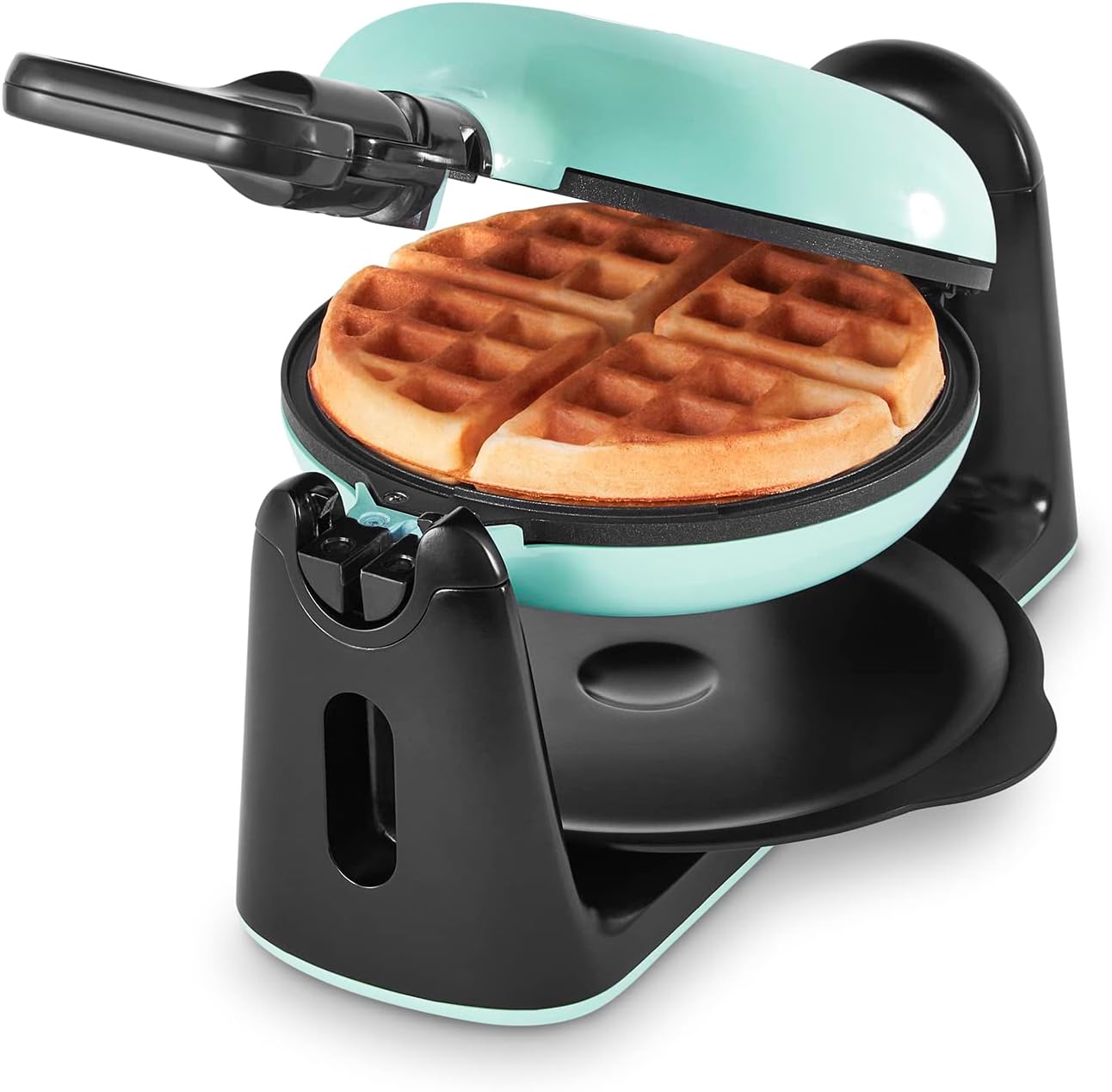 DASH Flip Belgian Waffle Maker With Non-Stick Coating for Individual 1 Thick Waffles  Aqua