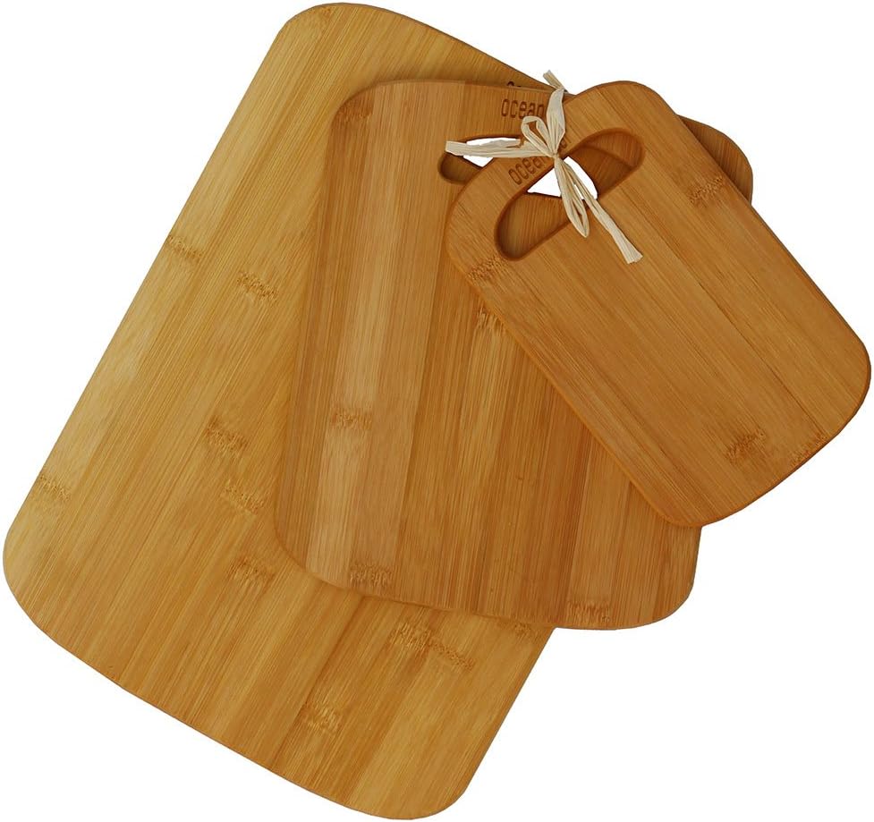 Oceanstar 3-Piece Bamboo Cutting Board Set, Natural