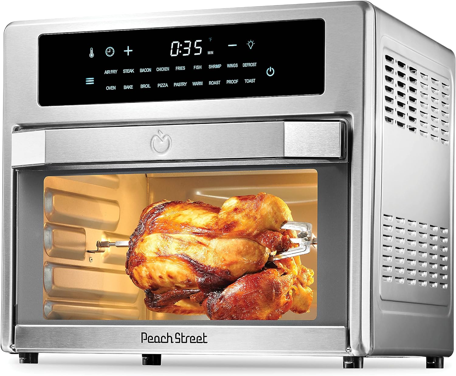 Multi-Use Air Fryer Oven Combo, Stainless Steel Convection Toaster Oven, 1700W, Large 25L Countertop Broiler, fit 12 Pizza, with 7 Accessories, 18 Fast Options Including Bake, Broil, Roast, Keep Warm