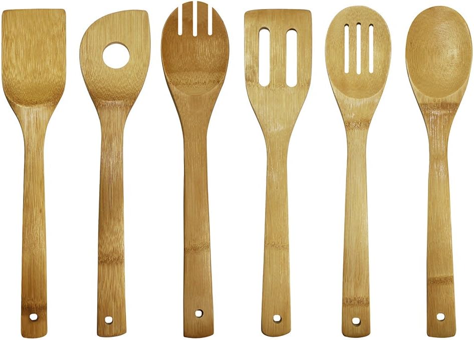 Oceanstar Bamboo Cooking Utensil Set, 6-Piece, Brown