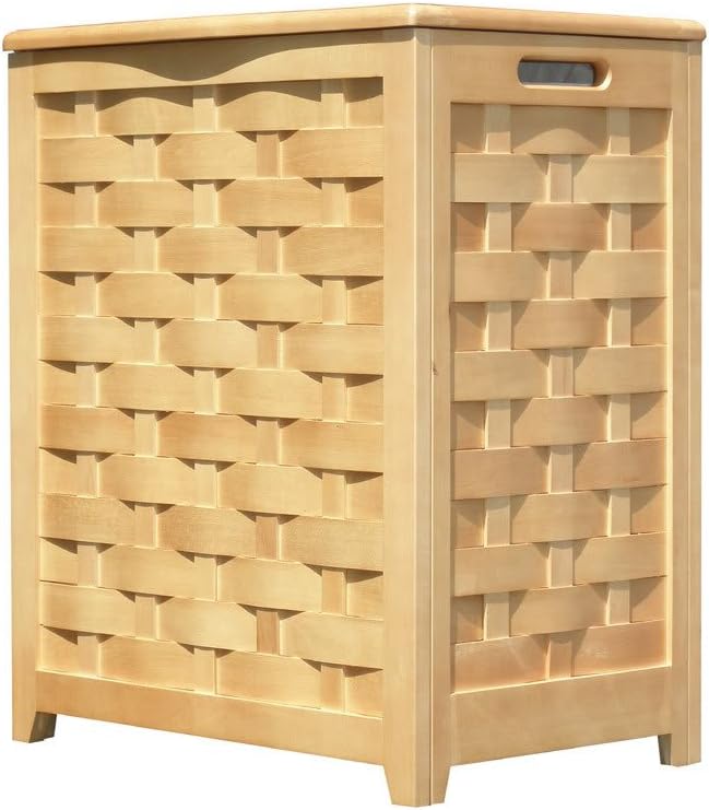 Oceanstar RHV0103N Rectangular Veneer Laundry Wood Hamper with, Natural Finished