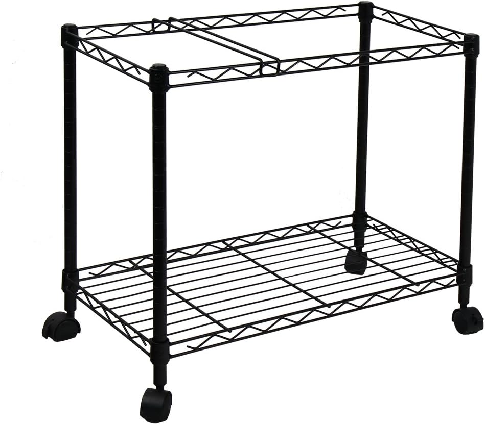 Oceanstar Portable 1-Tier Metal Rolling File Cart, Black,24 in