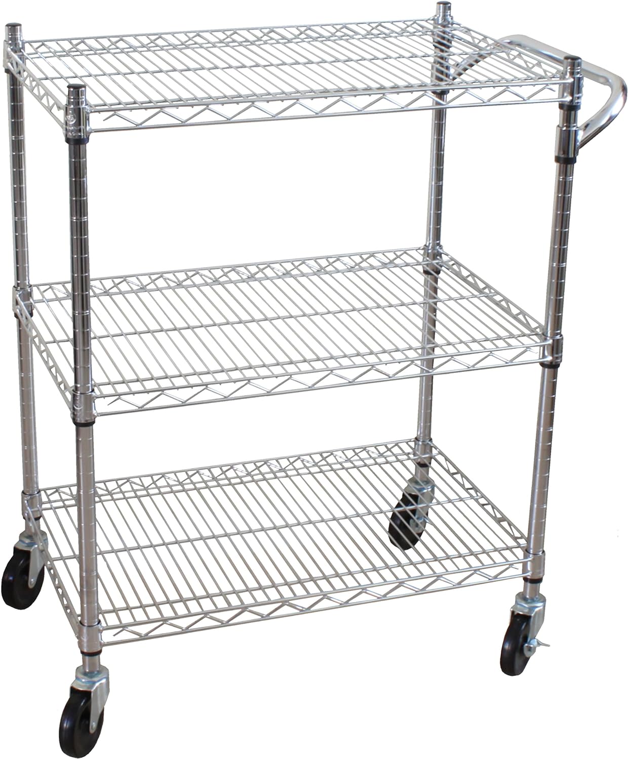 Oceanstar 3-Tier Heavy Duty All-Purpose Utility Cart, Chrome