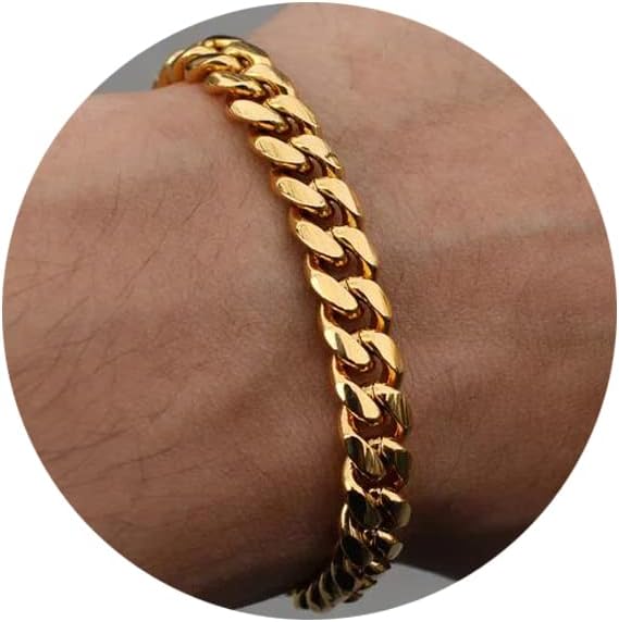 Stainless Steel Cuban Chain Bracelets for Men Women 6.5/7/7.5/8/9inch Stainless Steel Bracelet Gold Plating Silver Stainless Steel Fashion Jewelry Bracelet