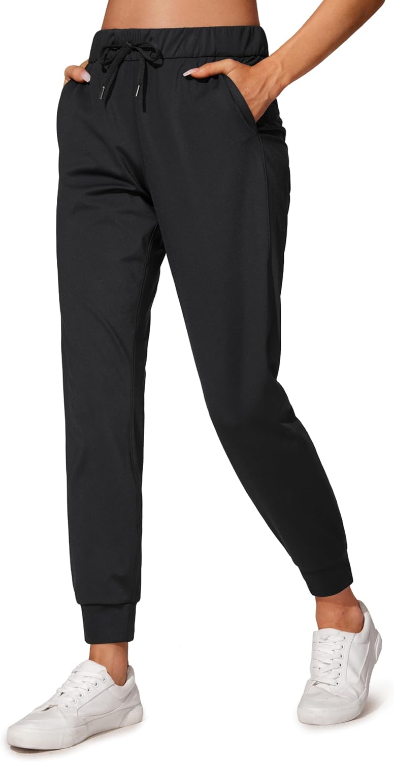 CRZ YOGA 4-Way Stretch Workout Joggers for Women 28 - Casual Travel Pants Lounge Athletic Sweatpants with Pockets