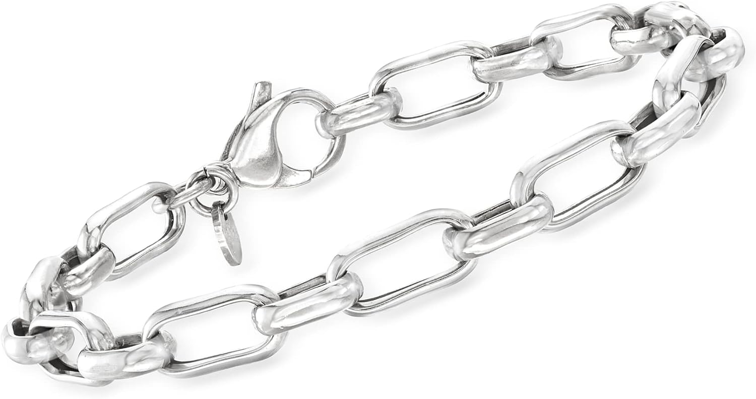 Ross-Simons Italian Sterling Silver Paper Clip Link Bracelet