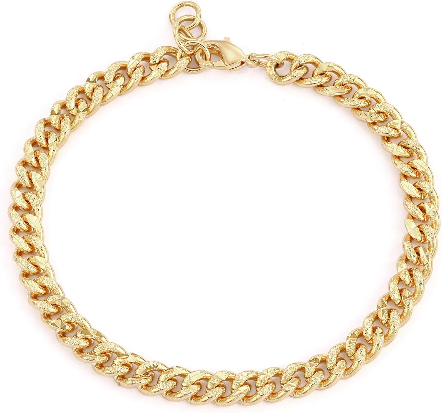 MEVECCO Gold Beaded Bracelets,18K Gold Plated Handmade Cute Satellite Diamond Cut Oval and Round Beads Rope Chain Dainty Bracelet for Women