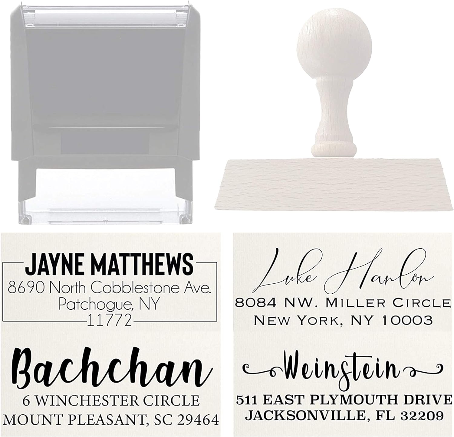 Address Stamp Custom Personalized Self Inking Rubber Return Address Stamp - Great Wedding, House Warming Gift Rubber or Wood Handle Business Christmas Address Stamp