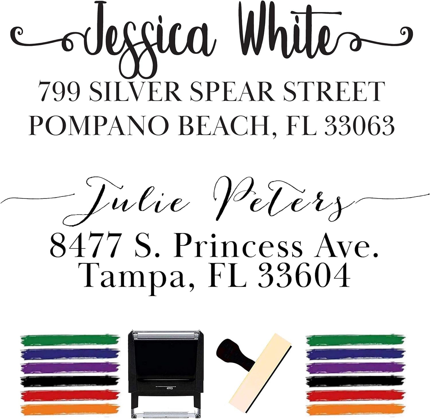 Custom Stamp - Return Address Stamp - Self Inking Name Stamp Custom Address Stamps Wedding Invitation Stamp 15+ Designs! (Self Inking)