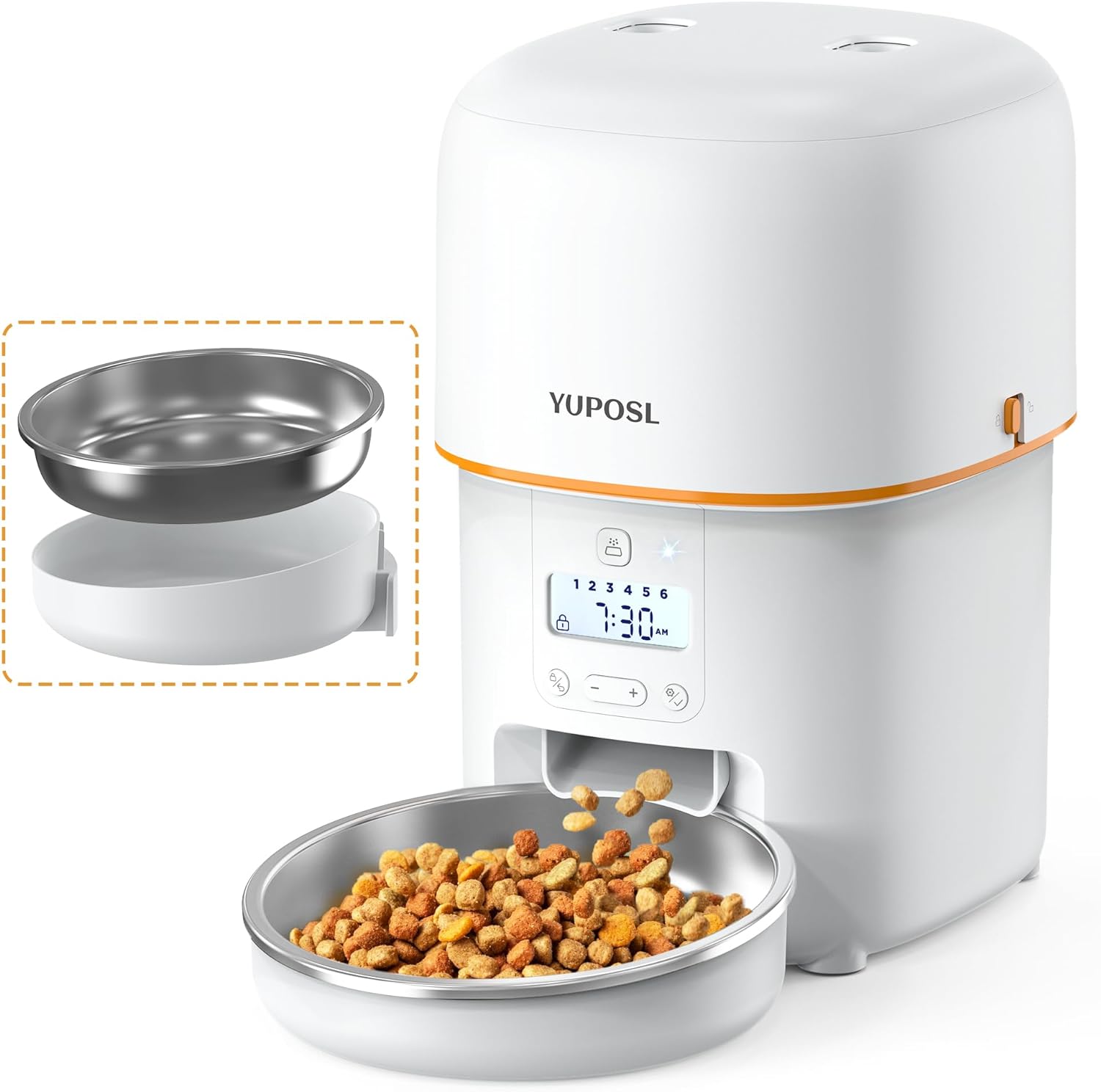 Yuposl Automatic Cat Feeders - 8cup/68oz Cat Food Dispenser Easy to Use,Timed Automatic Pet Feeder with Over 180-day Battery Life,1-6 Meals Dry Food Programmable Portion Control Also for Dogs