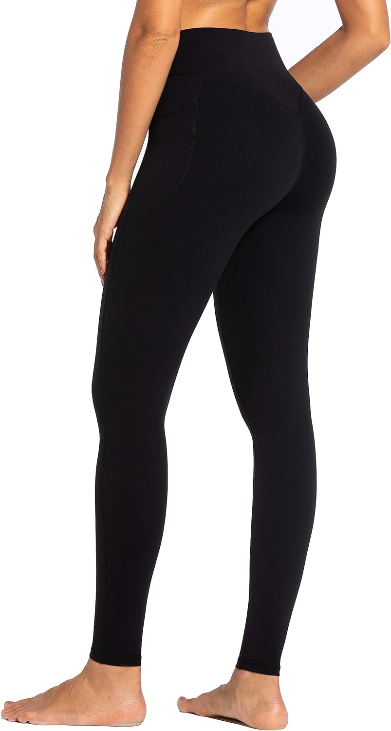 Sunzel No Front Seam Workout Leggings for Women with Pockets, High Waisted Compression Yoga Pants with Tummy Control