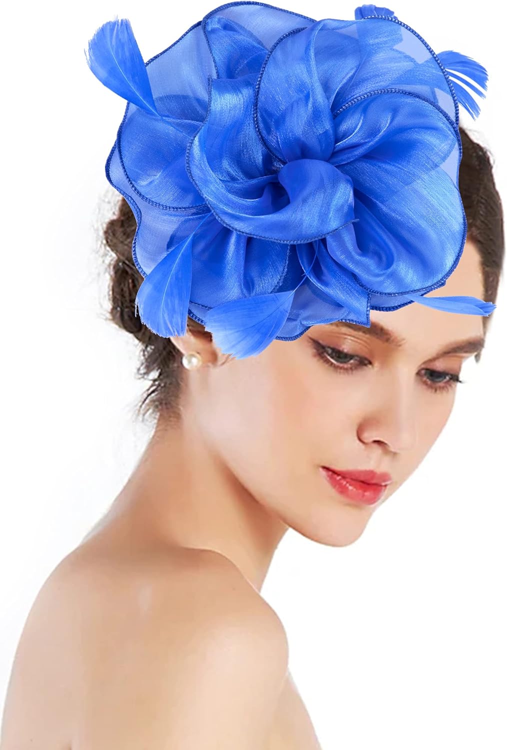 Fascinators Hat for Women Tea Party Hats Kentucky Derby Headband with Clip Flower Headwear for Wedding Church