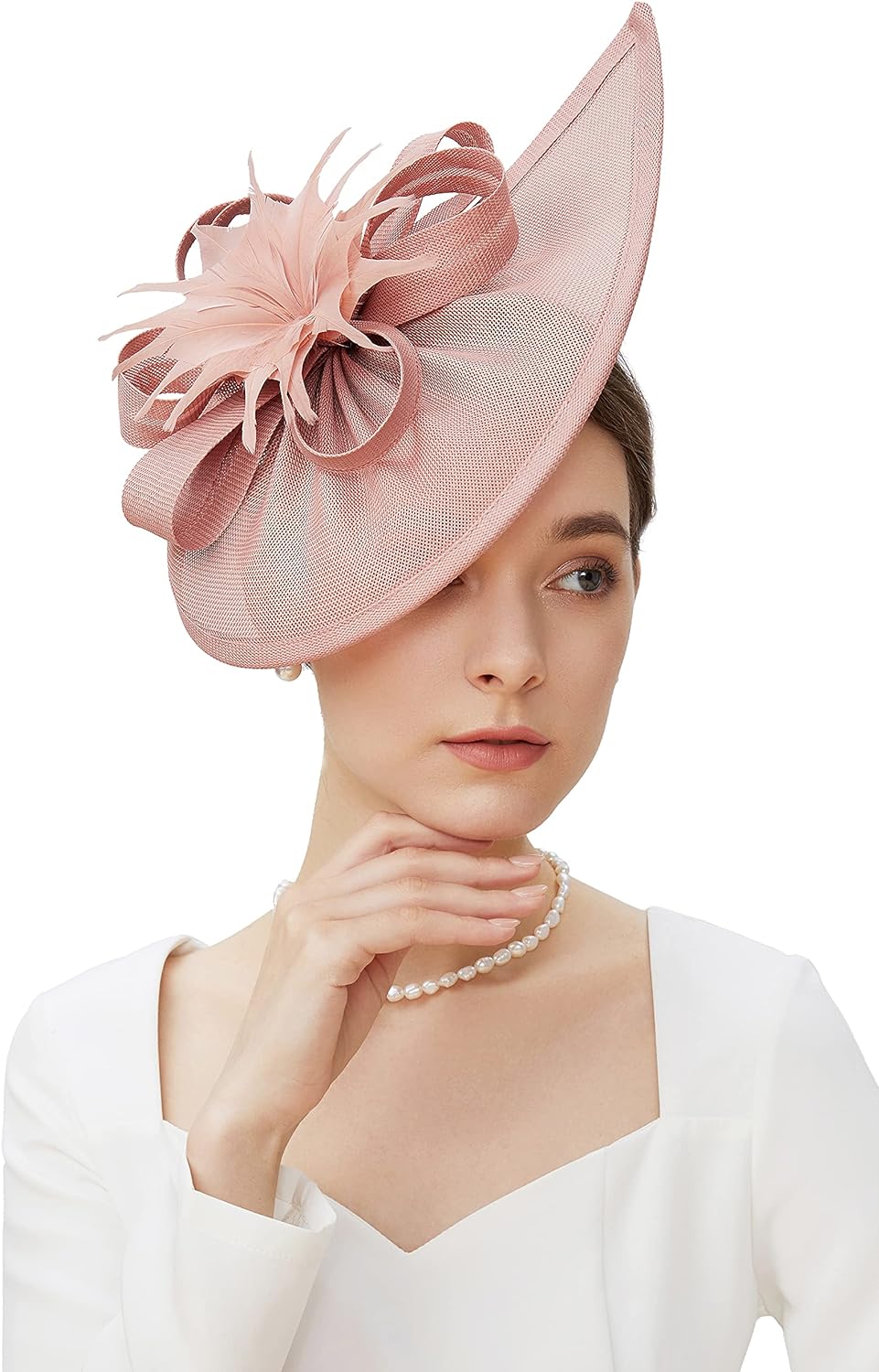 BABEYOND Tea Party Fascinator Hat for Women Kentucky Headwear Derby Pillbox Church Hat for Cocktail Wedding