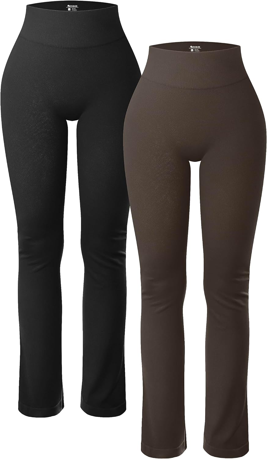 OQQ Women' 2 Piece Yoga Pants Ribbed Seamless Workout High Waist Athletic Straight Leg Leggings