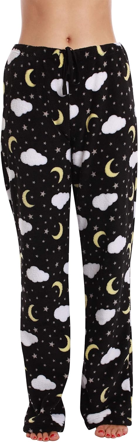 Just Love Womens Cute Character Print Plush Pajama Pants