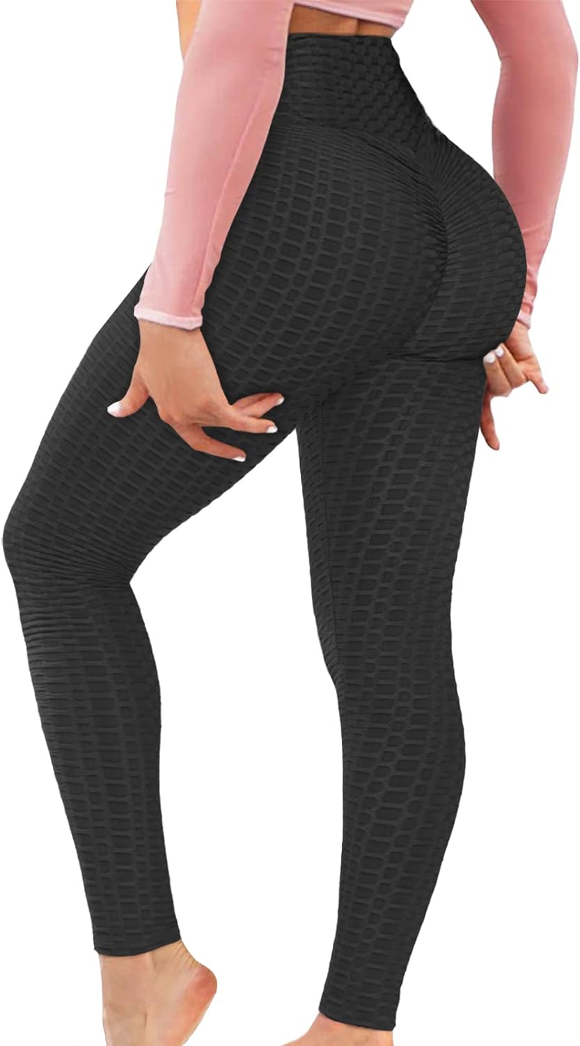 AIMILIA Butt Lifting Anti Cellulite Leggings for Women High Waisted Yoga Pants Workout Tummy Control Sport Tights