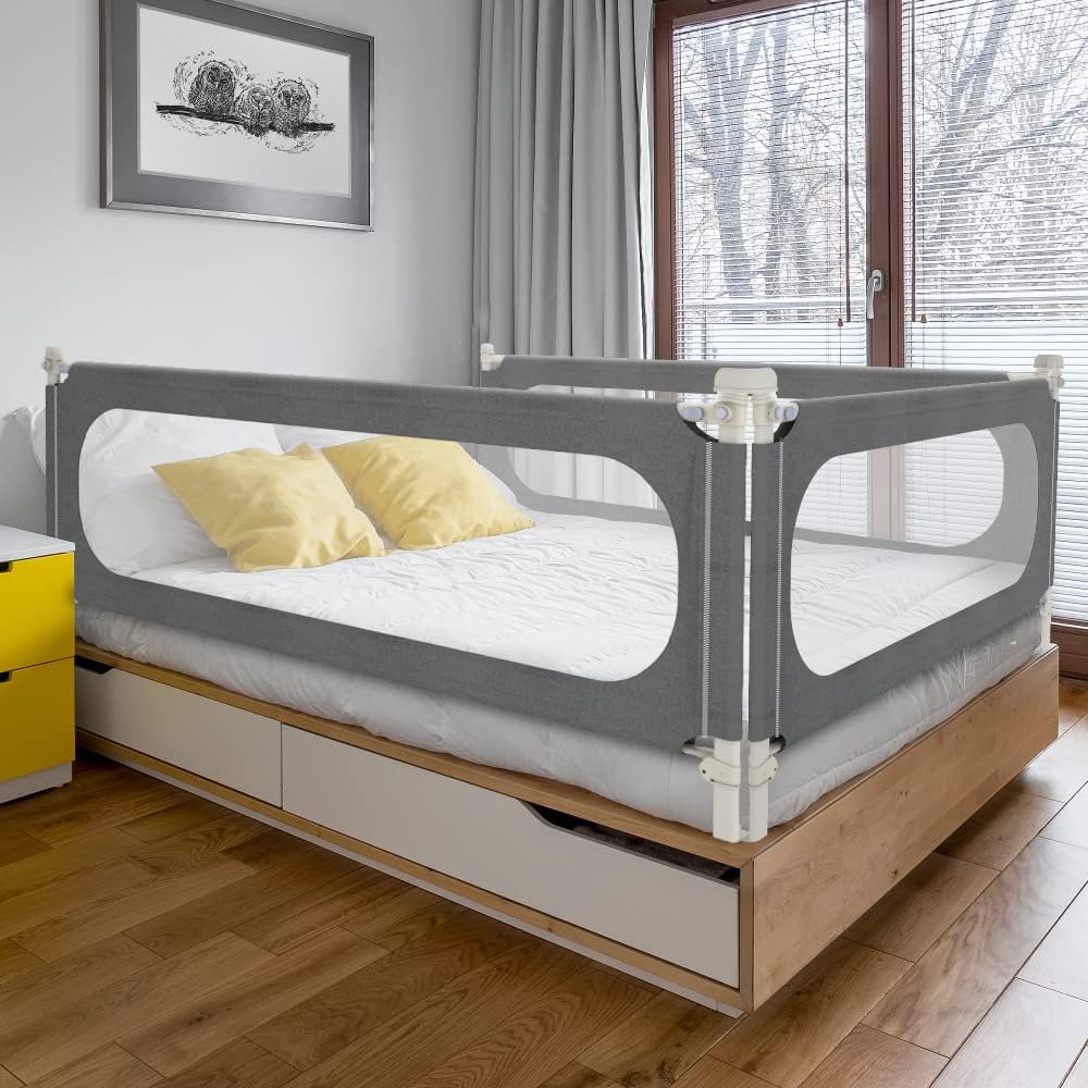 Bed Rails for Toddlers, Extra Tall 32 Levels of Height Adjustment Specially Designed for Twin, Full, Queen, King Size - 2023Upgrade Model Safety Bed Guard Rails for Kids (1 Side:74.8(L) 27(H))