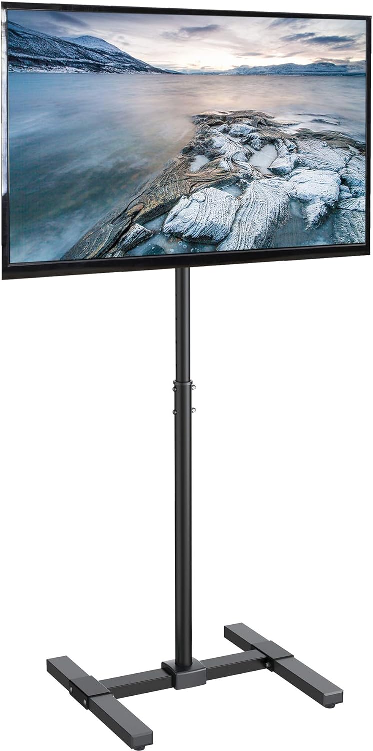 VIVO TV Floor Stand for 13 to 50 inch Flat Panel LED LCD Plasma Screens, Portable Display Height Adjustable Mount STAND-TV07
