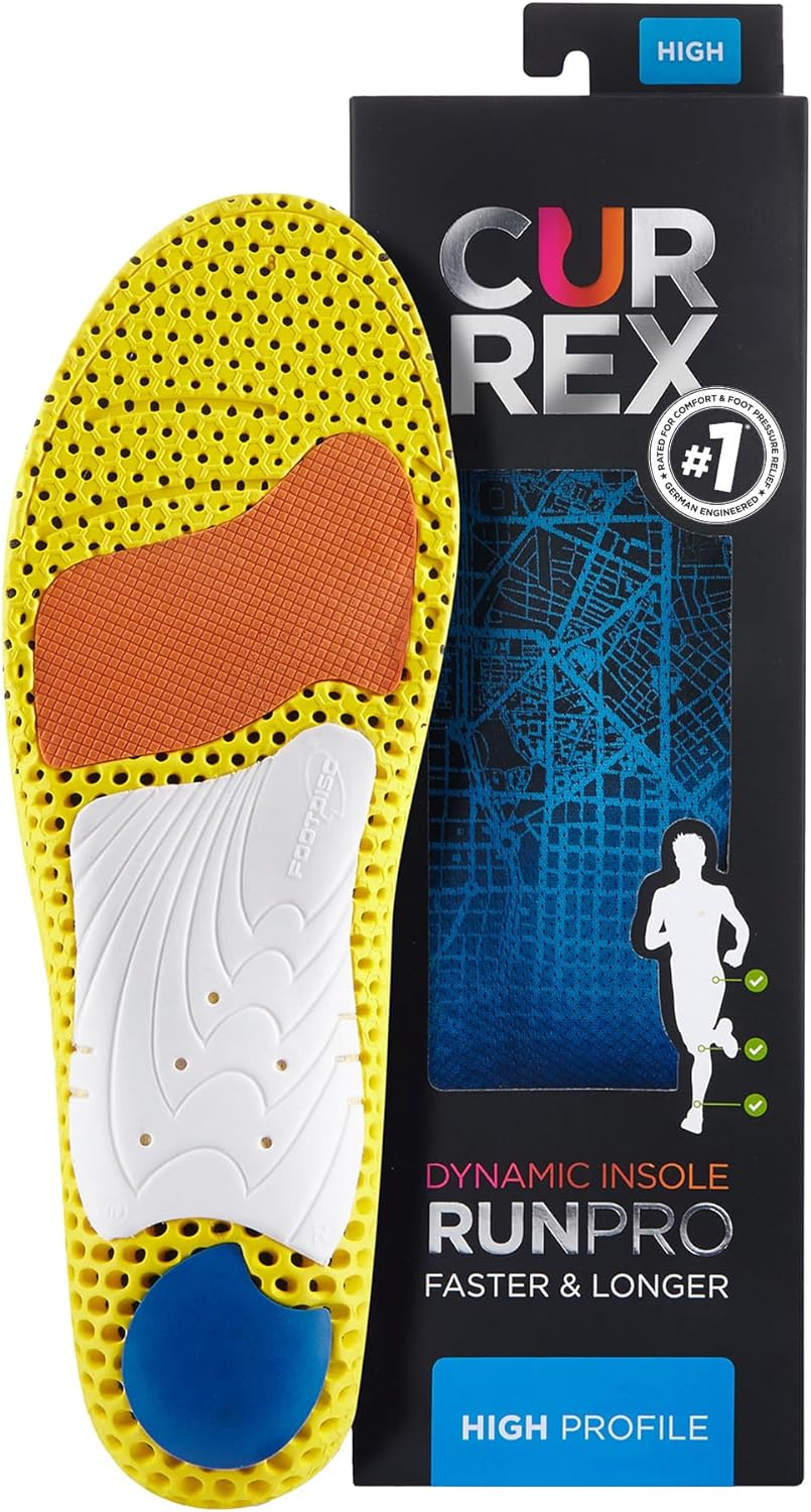 CURREX RUNPRO - Professional Running Insole, Added Cushioning, Flexible Support, Increased Performance, Thin Shoe Inserts for Athletic, Comfort & Walking Shoes, Men and Women