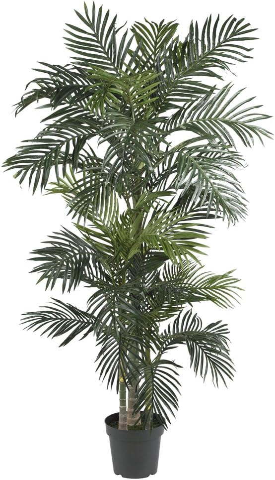 Nearly Natural 5289 6.5ft. Golden Cane Palm Silk Tree,Green