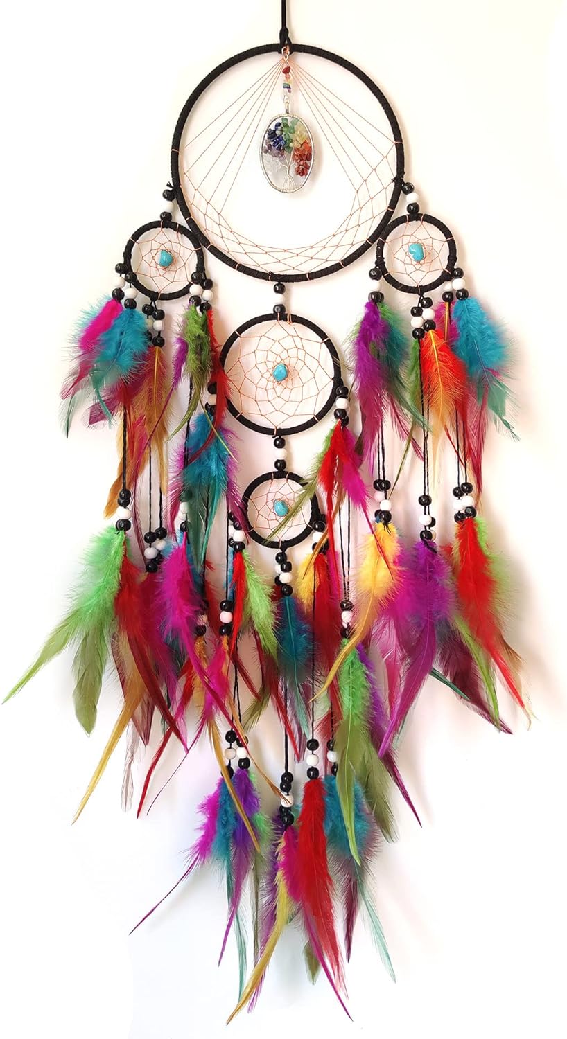 SOYUZU Dream Catchers for Bedroom Adult, Large Dream Catchers for Wall Hanging Colorful Feather Dream Catcher for Kids Boys Girls Bedroom Wall Hanging Decor