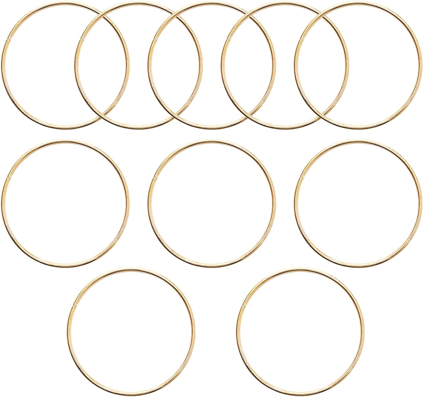 10 Pcs 3 Inch Metal Craft Rings Hoops Gold Macrame Hoops Rings Dream Catcher Rings for DIY Crafts, Macrame and Dream Catcher Supplies