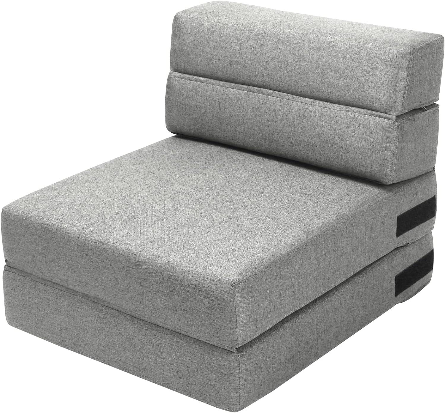 SUYOLS Folding Sofa Bed - Convertible Chair Floor Couch & Sleeping Mattress - Foldable Memory Foam Sleeper for Living Room/Dorm/Guest Room/Home Office/Apartment/Upstairs Loft Light Grey