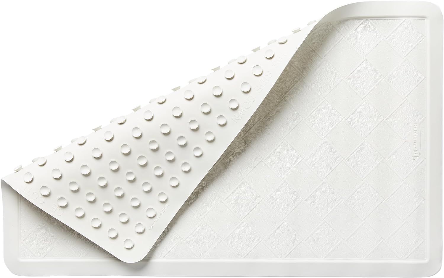 Rubbermaid Commercial Products Bath Tub and Shower Mat, Safti-Grip Non-Slip Bathroom Mat for Shower/Bathtub with Suction Cups, Machine Washable, 14-Inch X 24-Inch, Medium, White