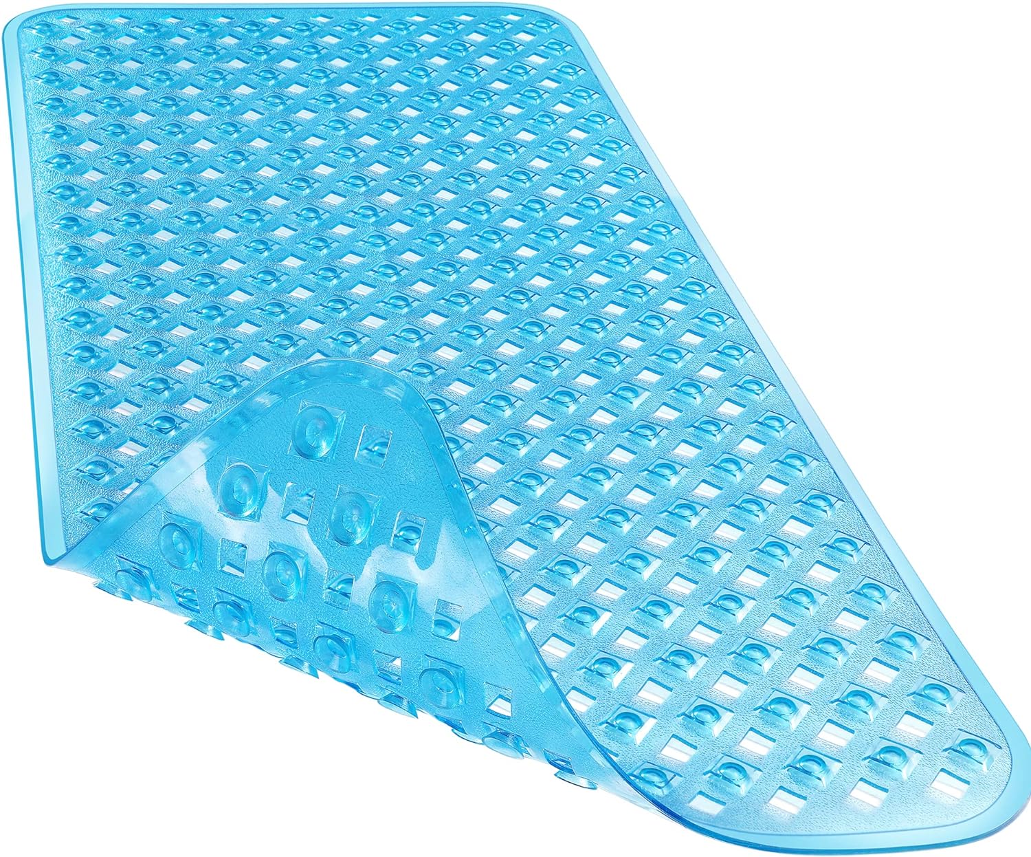 Yimobra Original Bathtub Mat Non Slip, Bath Mats for Tub, Shower Mat with Drain Holes Suction Cups, Machine Washable, BPA, Latex,Phthalate Free, 34.5 x 15.5 Inches, Clean Blue