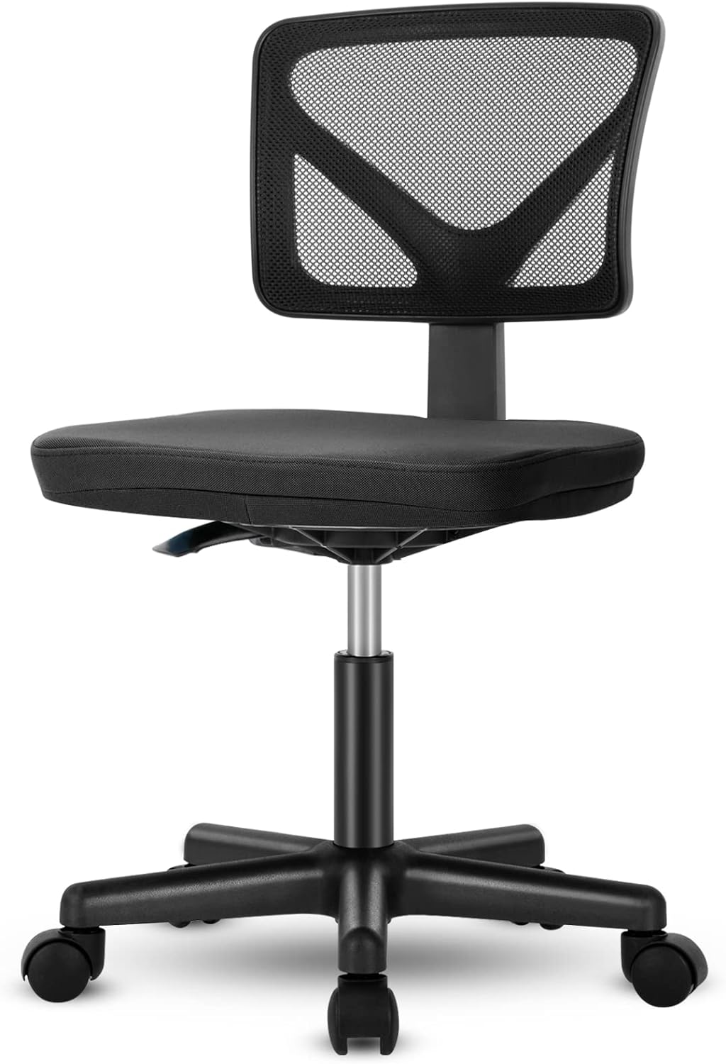 Sweetcrispy Office Computer Desk Chair, Ergonomic Low-Back Mesh Rolling Work Swivel Chairs with Wheels, Armless Comfortable Seat Lumbar Support for Home,Bedroom,Study,Student,Adults, Black